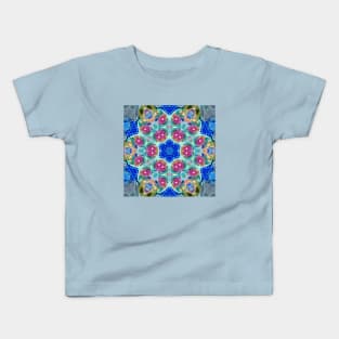 Soft Pink Green and Blue Floral Power Kids T-Shirt